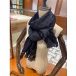 Sciarpa classica da uomo in cashmere double face Blu scuro