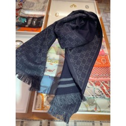 Sciarpa classica da uomo in cashmere double face Blu scuro