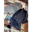 Sciarpa classica da uomo in cashmere double face Blu scuro
