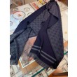 Sciarpa classica da uomo in cashmere double face Blu scuro