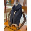 Sciarpa classica da uomo in cashmere double face Blu scuro