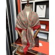 Qualità superiore replica Sciarpa Double G in cashmere con motivo mela intrecciata