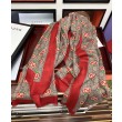 Qualità superiore replica Sciarpa Double G in cashmere con motivo mela intrecciata
