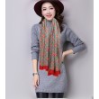 Qualità superiore replica Sciarpa Double G in cashmere con motivo mela intrecciata