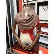 Qualità superiore replica Sciarpa Double G in cashmere con motivo mela intrecciata