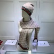 Alta gamma replica Sciarpa e cappello classici in jacquard cashmere marrone / rosso