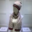 Alta gamma replica Sciarpa e cappello classici in jacquard cashmere marrone / rosso