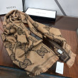 Sciarpa in cashmere con logo jacquard GG Lurex Marrone Sciarpa in cashmere con logo jacquard GG Lurex Marrone
