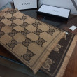 Sciarpa in cashmere con logo jacquard GG Lurex Marrone Sciarpa in cashmere con logo jacquard GG Lurex Marrone