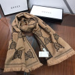 Sciarpa in cashmere con logo jacquard GG Lurex Marrone Sciarpa in cashmere con logo jacquard GG Lurex Marrone