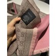 Pari all'originale replica Sciarpa in cashmere jacquard con motivo GG 23 x 180 Rosa