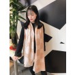 Alta gamma replica Sciarpa in lana bicolore double face 50 x 200 marrone