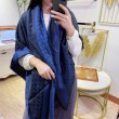 Qualità da grande replica Wool GG jacquard Sciarpa quadrata double face Blu