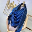 Qualità da grande replica Wool GG jacquard Sciarpa quadrata double face Blu